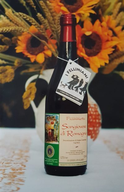 Etichetta storica degli anni 90 del vino Sangiovese Unico di Cantina Fiammeta